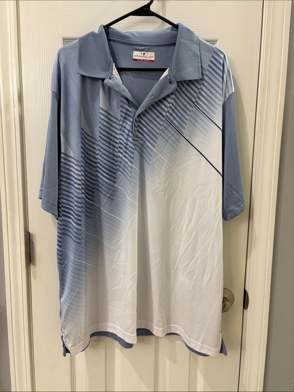 Grand Slam Men's Blue and White Gradient Polo